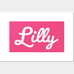 Lilly White Cursive Script Typography Posters and Art